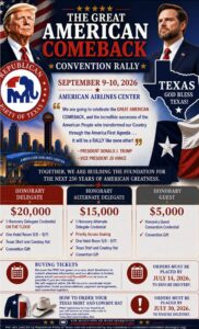 The Great American Comeback Convention Rally | September 9-10, 2026